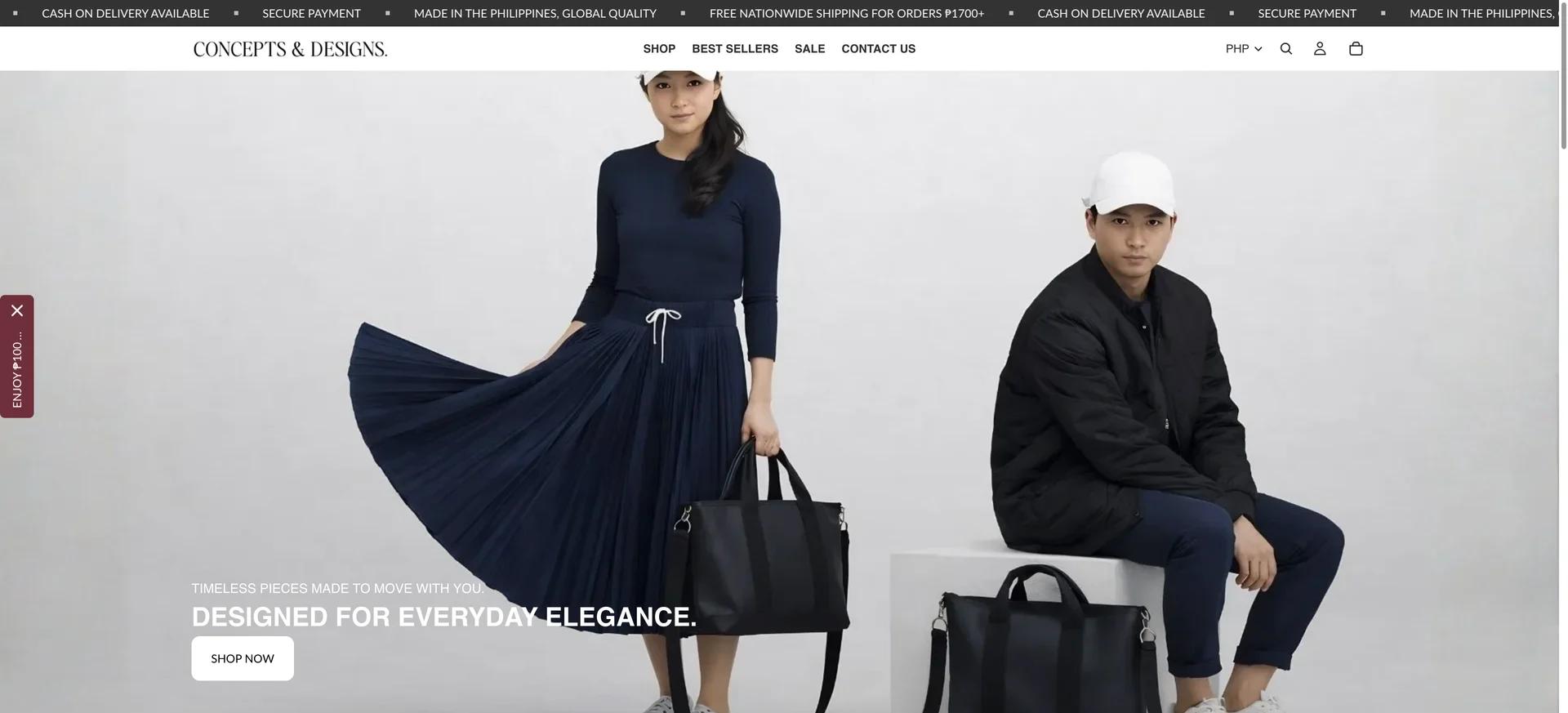 Concepts & Designs Shopify storefront