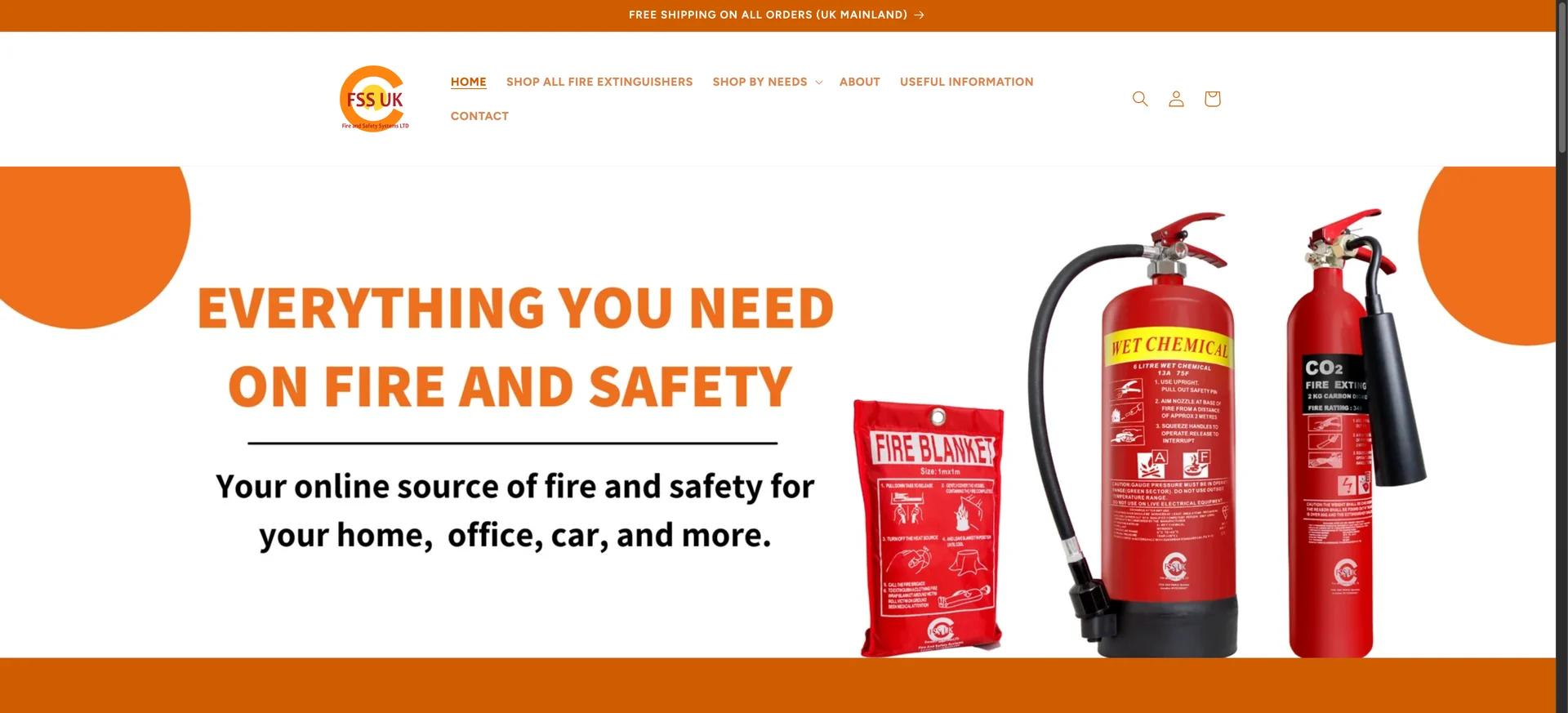 Fire and Safety Systems UK Shopify storefront
