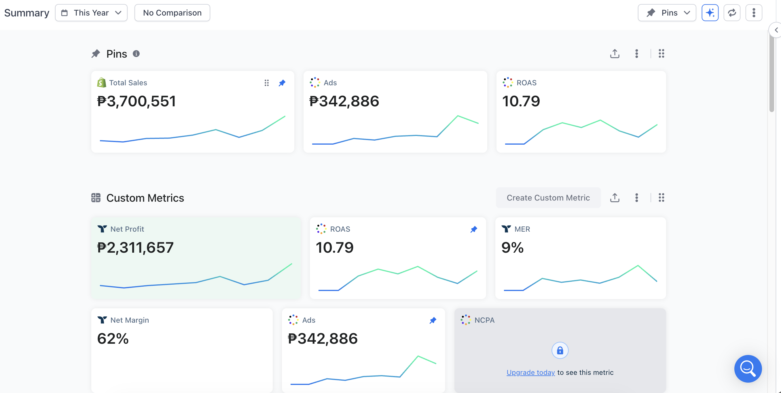 Anonymized Meta Ads ecommerce results